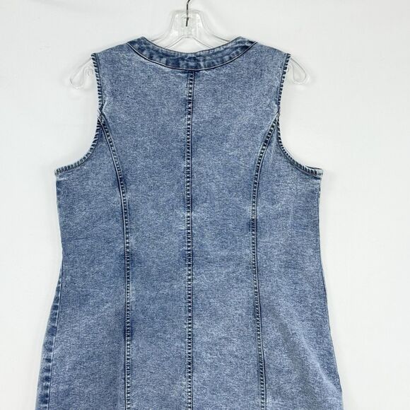 Frye Ladies Denim Mini Dress Size Large Light Wash Sleeveless NEW - Picture 9 of 16